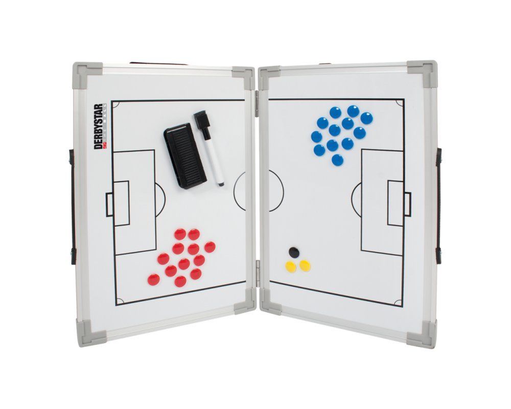 Derbystar Fussball Taktiktafel Faltbar Aluminium Größe 60 x 45 cm weiß