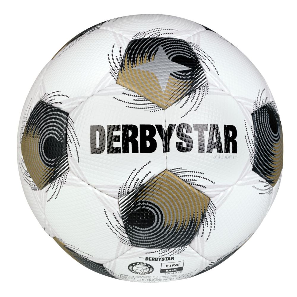 Derbystar Brillant TT v25 Trainingsball weiß gold schwarz Gr 5