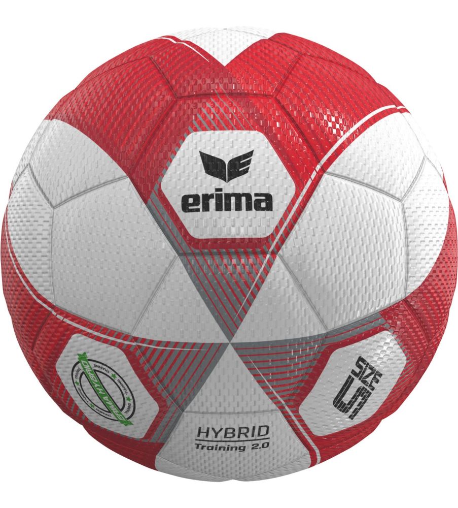 Erima Hybrid Training 2.0 Fußball 440g rot weiß Gr 5
