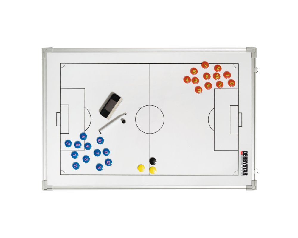 Derbystar Fussball Taktiktafel Aluminium Größe 90 x 60 cm weiß