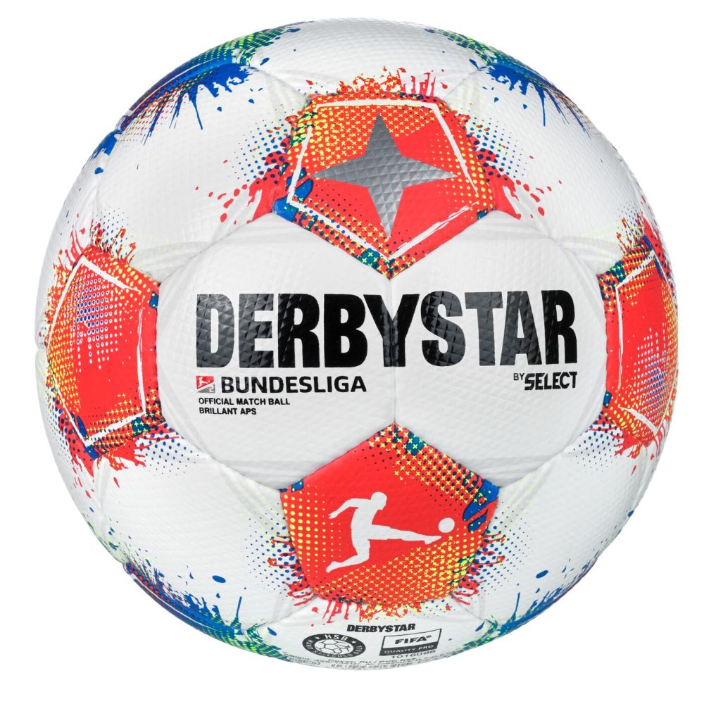 Derbystar Bundesliga Brillant APS v25 Spielball weiß rot blau Gr 5